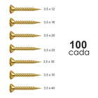 Kit Parafusos Marcenaria 3,5mm Todas Medidas 100 Cada
