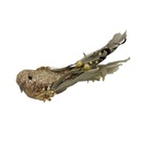 Kit Passarinho Natal Penas Pérolas Dourado 16cm 4 Unidades -