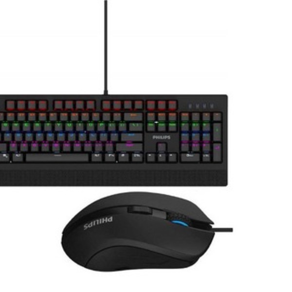 kit pc gamer mouse e teclado led philips