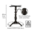 Kit Pé De Mesa Base E Trava Veroninha Em Ferro Fundido