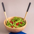 Kit Pegadores De Salada Cabo Em Madeira 2 Peças Oikos Natural