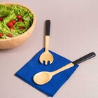 Kit Pegadores De Salada Cabo Em Madeira 2 Peças Oikos Natural