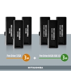 Kit Pen Drive 32GB  3pcs + 64GB(usb 3.0)  3pcs Mitsushiba