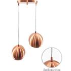 Kit Pendente Bola Cobre Escovado /2 3002 + Lamp