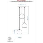 Kit Pendente Bola Cobre Escovado /3 3003 + Lamp