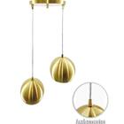 Kit Pendente Bola Dourado Escovado /2 3002 + Lamp