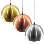 Kit Pendente Bola Dourado Escovado /3 3003 + Lamp