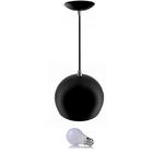 Kit Pendente Bola Preto/cromado /1 3001 + Lamp