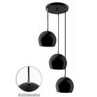 Kit Pendente Bola Preto/cromado /3 3003 + Lamp