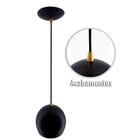 Kit Pendente Bola Preto/dourado /1 3001 + Lamp