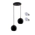 Kit Pendente Bola Preto/dourado /2 3002 + Lamp