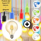 Kit Pendente Led Soquete E27 Colorido Azul + Lâmpada Filament