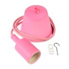 Kit Pendente Led Soquete E27 Colorido Rosa + Lâmpada Bulbo 11