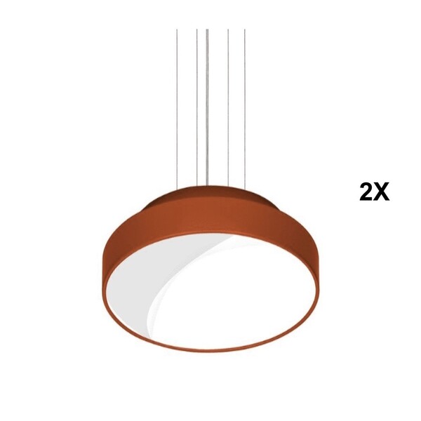 Kit Pendente Pdt Luminária 100x50cm Lâmpada Cobre 2 Peças