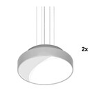 Kit Pendente Pdt Luminária 100x50cm Lâmpada Prata 2 Peças