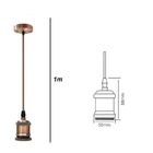 Kit Pendente Soquete E27 Retro Vintage Vermelho Antigo + Lâmp