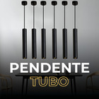 Kit Pendente Tubo Cilíndrico 30cm Completo + Lâmpada Gu10
