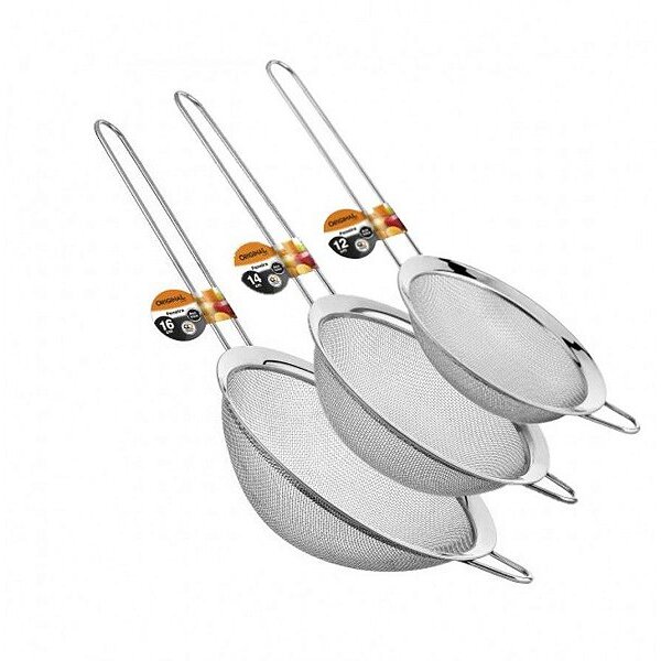 Kit Peneiras Em Aço Inox 12, 14 E 16cm - Origina Line