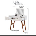 Kit Penteadeira + Banqueta Vitoria Pés Palito Com Espelho Mad