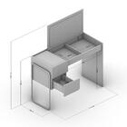 Kit Penteadeira Columbia 2 Gavetas Espelho E Tampo Dobrável C