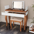 Kit Penteadeira/escrivaninha Luna 100 Cm + Banqueta Luna Retr