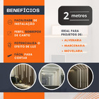 Kit Perfil de Embutir Slim 24mm 2m com Fita LED 240 LEDs/m e