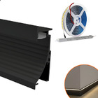 Kit Perfil Embutir Rodapé Difusor + Fita De Led + Fonte Slim