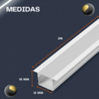 Kit Perfil Led Embutir 15x10mm + Fita De Led 240 + Fonte 12v