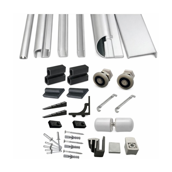 Kit Perfis E Acessorios P/ Box Banheiro Padrao 1,90m Altura X