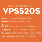 Kit Perfurador Motor Á Gasolina 65cc + Broca 200mm E 300mm