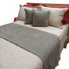 Kit Peseira Boucle King Com 2 Capas De Almofada  Camurça