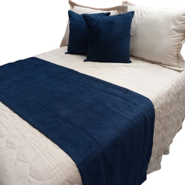 Kit Peseira Cotele King Com 2 Capas De Almofada  Azul