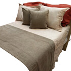 Kit Peseira Cotele King Com 2 Capas De Almofada  Bege