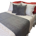 Kit Peseira Cotele King Com 2 Capas De Almofada  Cinza