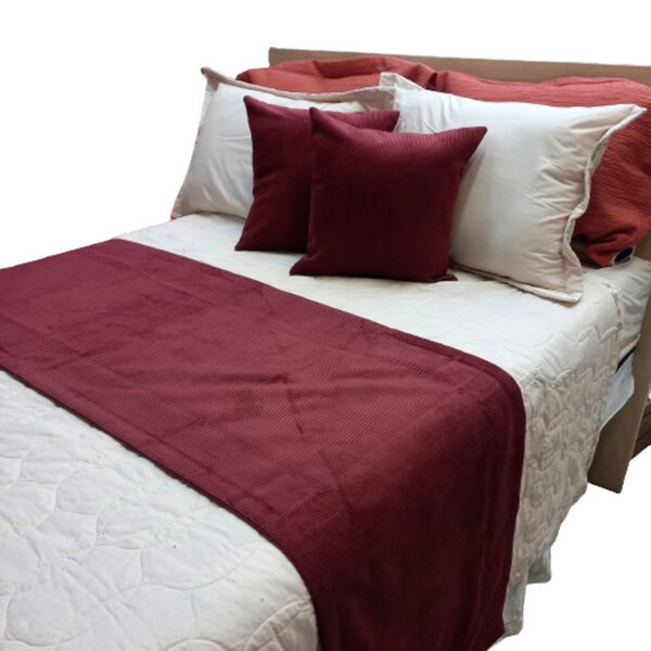 Kit Peseira Cotele Queen Com 2 Capas De Almofada  Vinho