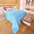 Kit Peseira E Porta Travesseiro Cama Solteiro 170x55cm Soft B