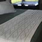 Kit Peseira Tricot Geométrico Bege King 2,60x60 Paloma Home