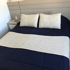 Kit Peseira Tricot Geométrico Bege King 2,60x60 Paloma Home