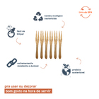 Kit Pestiqueira Bambu Com Mini Garfos E Facas Em Bambu Natura