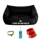 Kit Pet Com Cama Cachorro Gato M 57x37 Dono Da Casa