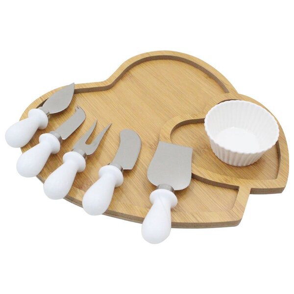 Kit Petisqueira 2 Repartições Ramequim E Jogo De Facas Para Q