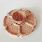 Kit Petisqueira com 7 Divisórias De Bambu Flower 19x1,5cm com