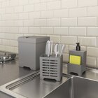 Kit Pia 3 Peças Lixeira Dispenser Porta Talher Cozinha - Stolf