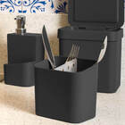 Kit Pia Cozinha Escorredor De Louça E Talheres Lixeira 4,7l P