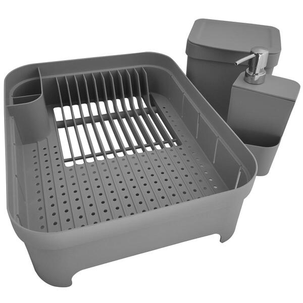 Kit Pia Cozinha Escorredor Pratos Lixeira 2,5l Porta Detergen