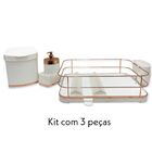 Kit Pia Cozinha Future 3pçs Branco Com Rose Gold