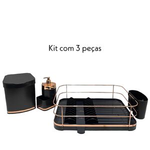 Kit Pia Cozinha Future 3pçs Preto Com Rose Gold | Leroy Merlin