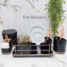 Kit Pia Cozinha Future 4pçs Preto Com Rose Gold