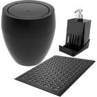 Kit Pia Cozinha Lixeira 9l Grade Protetora Porta Detergente P