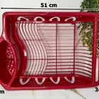 Kit Pia Cozinha Lixeira Porta Detergente Escorredor Bule Verm